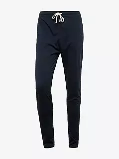 Хлопковые брюки на широкой резинке с контрастным шнурком темно-синего цвета Tom Tailor RT71045/5609-05